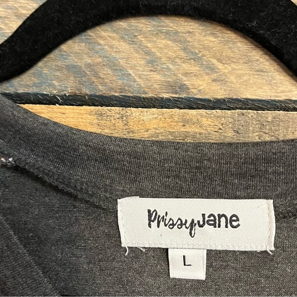 Play Me Some Koe Gray Aztec Print Raglan 3/4 Sleeve Top Size Large - Picture 6 of 8